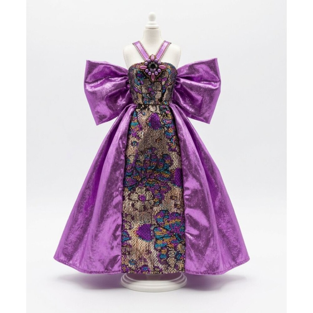 Barbie Doll Purple  Ball Gown  Dress Doll Clothing